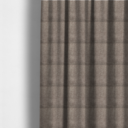 The fabric used to create these made-to-measure curtains is a cocoa brown woven fabric with a heathered, multi-tonal texture.