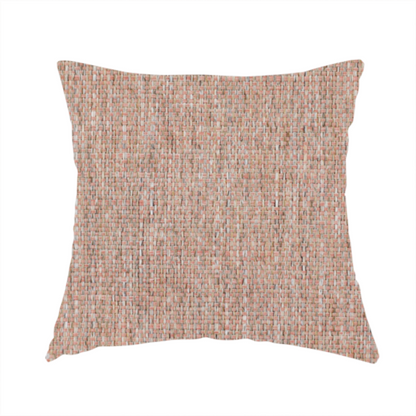The fabric used to create this handmade cushion is a terracotta orange woven fabric with a multi-tonal, heathered texture.