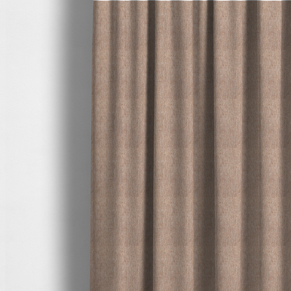 The fabric used to create these made-to-measure curtains is a terracotta orange woven fabric with a multi-tonal, heathered texture.