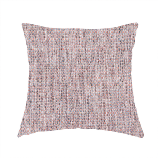 The fabric used to create this handmade cushion is a dusty rose woven fabric with a multi-tonal, heathered texture.