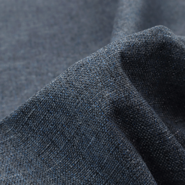 A navy blue woven fabric with a multi-tonal, heathered texture.