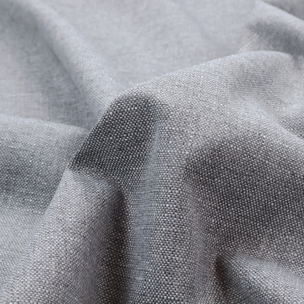A steel grey woven fabric with a dense, multi-tonal heathered texture.