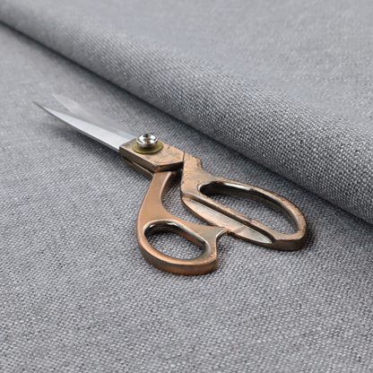 A steel grey woven fabric with a dense, multi-tonal heathered texture.