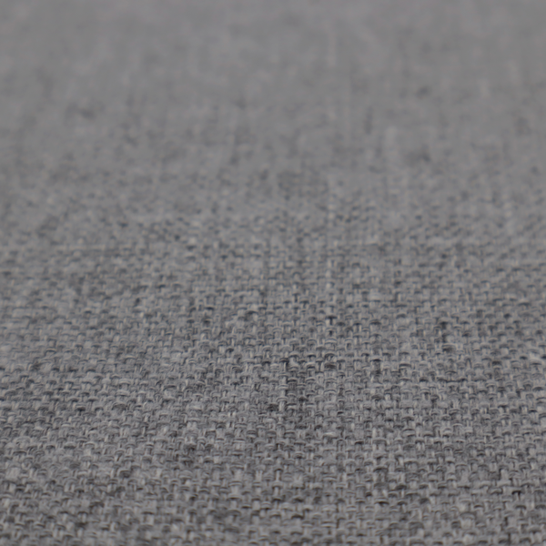 a graphite grey woven fabric with a dense, multi-tonal heathered texture.