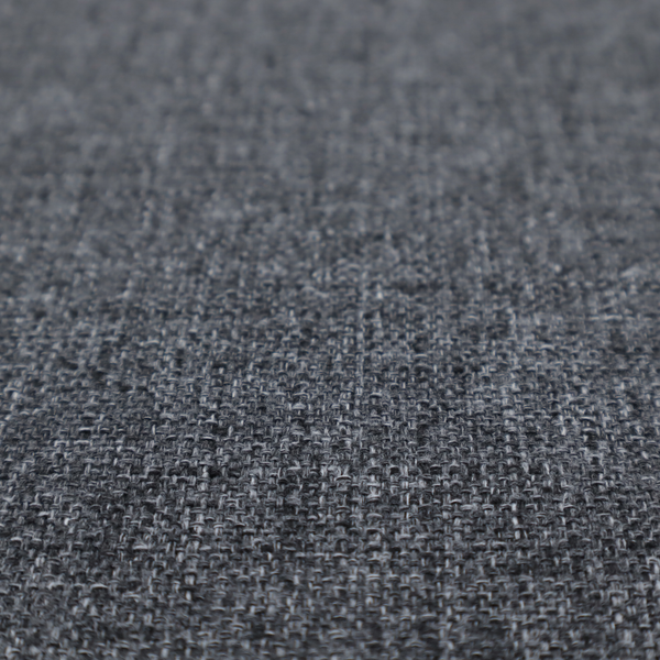 A dark charcoal grey woven fabric with a heavy, multi-tonal heathered texture.
