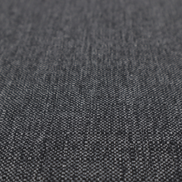 A black and grey woven fabric with a tight, salt-and-pepper heathered texture.