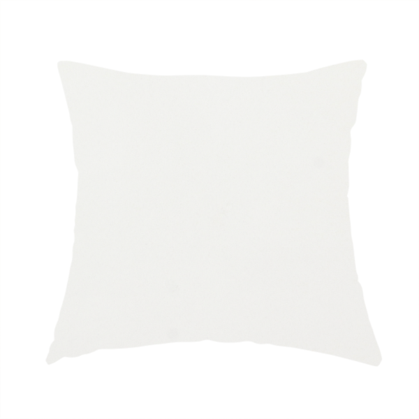 The fabric used to create this handmade cushion is a solid white, water-repellent velvet fabric. The surface features a dense, low-profile pile that creates a soft, matte appearance with a subtle, plush texture. The uniform white colour and specialized finish give it a clean, luxurious, and high-performance look.