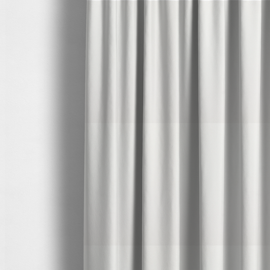 The fabric used to create this made-to-measure curtains is a solid white, water-repellent velvet fabric. The surface features a dense, low-profile pile that creates a soft, matte appearance with a subtle, plush texture. The uniform white colour and specialized finish give it a clean, luxurious, and high-performance look.