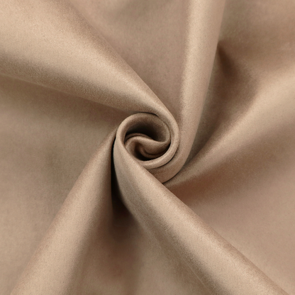 Annecy Water Repellent Velvet in Taupe. The fabric showcases a dense, plush pile with a soft matte finish in a classic, neutral brownish-grey tone. This high-performance upholstery material offers a luxurious texture combined with a specialized water-resistant coating for practical, everyday use.