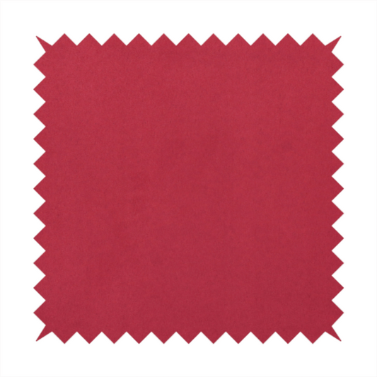 Annecy Water Repellent Velvet in Wine. The fabric features a dense, plush pile with a soft matte finish in a rich, vibrant crimson-red tone. This high-performance upholstery material offers a luxurious feel and a specialized water-resistant coating for superior durability and style.