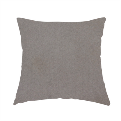 The fabric used to create this handmade cushion is a features a dense, uniform pile with a soft matte finish in a deep, moody brownish-grey. This high-performance upholstery material offers a luxurious texture and a specialized water-resistant coating for a sophisticated, durable finish.