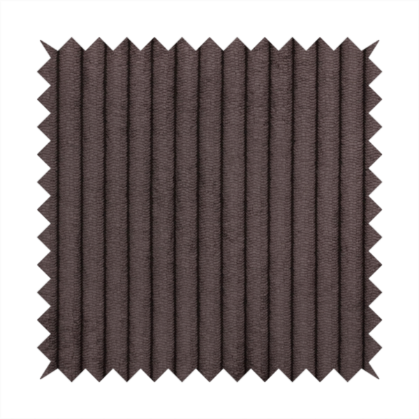 This fabric is a dark chocolate brown corduroy featuring a consistent vertical ribbed texture.