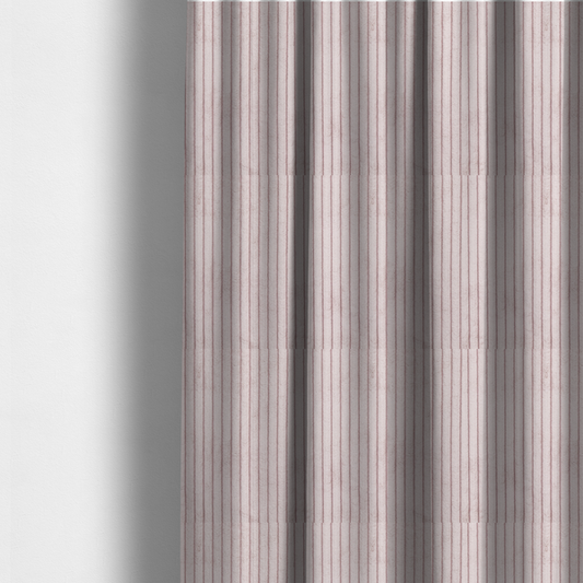 The fabric used to create these made-to-measure curtains is a soft, dusty pink or blush-coloured corduroy featuring a consistent vertical ribbed texture.