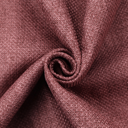 A tightly woven fabric in a deep, muted berry or dusky plum shade, featuring a distinct, structured basket-weave pattern.
