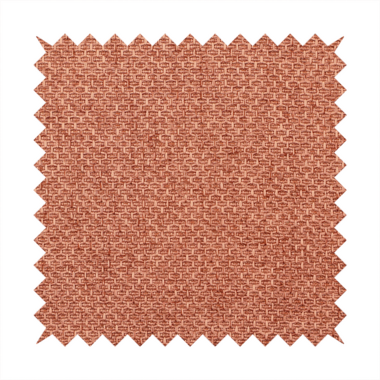 A tightly woven fabric in a warm, muted copper or terracotta shade, featuring a distinct, structured basket-weave pattern.