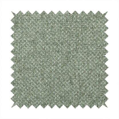 A tightly woven fabric in a muted, earthy sage green shade, featuring a distinct, structured basket-weave pattern.
