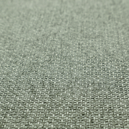 A tightly woven fabric in a muted, earthy sage green shade, featuring a distinct, structured basket-weave pattern.