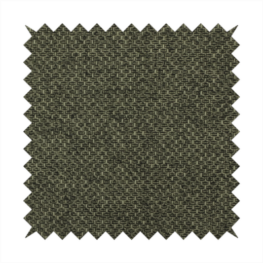 A tightly woven fabric in a deep, sophisticated olive green, featuring a distinct, structured basket-weave pattern.