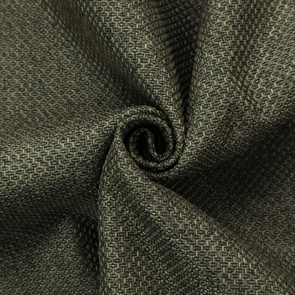A tightly woven fabric in a deep, sophisticated olive green, featuring a distinct, structured basket-weave pattern.