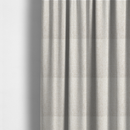 The fabric used to create these made-to-measure curtains is a tightly woven fabric in a clean, bright off-white or light ivory shade, featuring a distinct, structured basket-weave pattern.