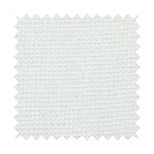 A tightly woven fabric in a clean, crisp off-white or light cream shade, featuring a distinct, structured basket-weave pattern.