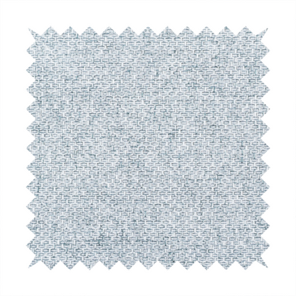 A tightly woven fabric in a soft, cool-toned sky blue and white blend, featuring a distinct, structured basket-weave pattern.