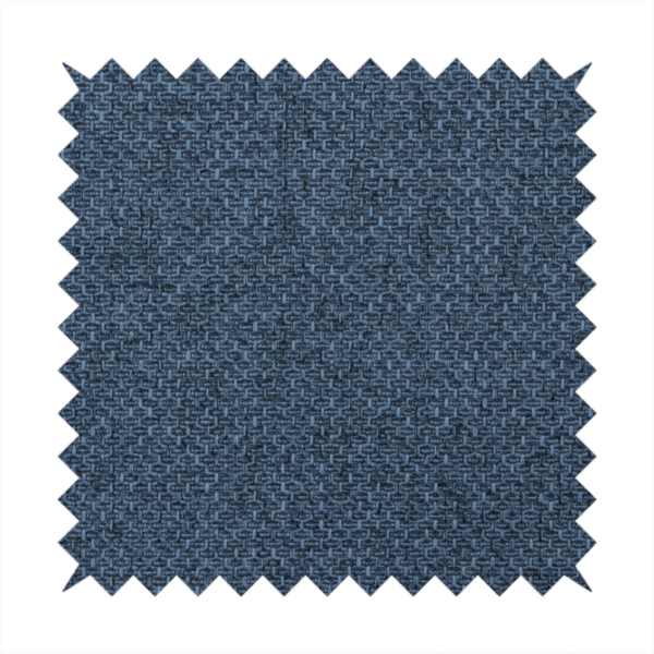 A tightly woven fabric in a deep, sophisticated navy blue, featuring a distinct, structured basket-weave pattern.