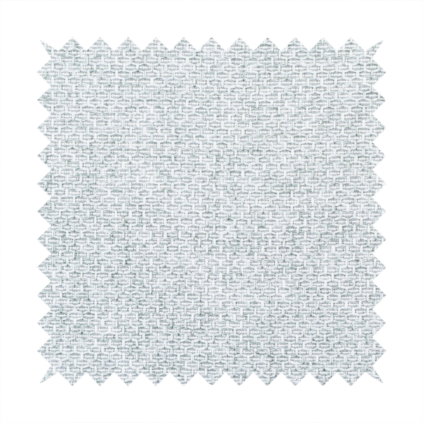 A tightly woven fabric in a bright, airy, and cool-toned silvery white, featuring a distinct, structured basket-weave pattern.
