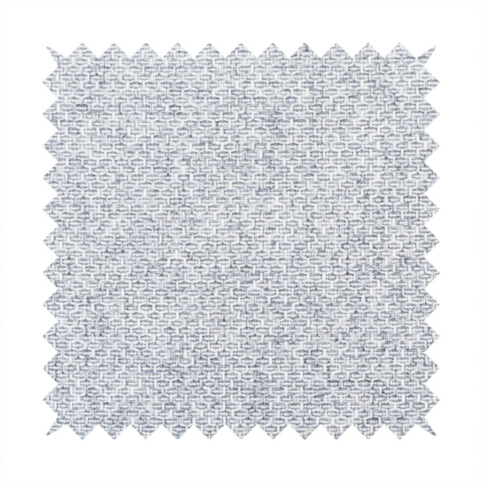 A tightly woven fabric featuring a blend of white and cool-toned grey threads, creating a soft, light heathered effect with a distinct, structured basket-weave pattern.