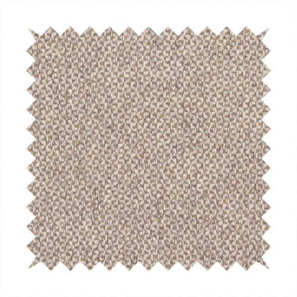 This fabric features a tight, structured basket weave in a sophisticated blend of cool taupe, grey, and off-white yarns.