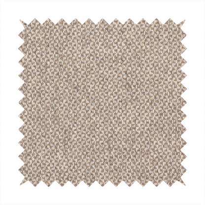 This fabric features a tight, structured basket weave in a sophisticated blend of cool taupe, grey, and off-white yarns.