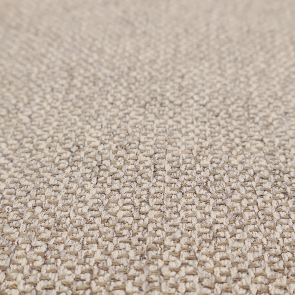 This fabric features a tight, structured basket weave in a sophisticated blend of cool taupe, grey, and off-white yarns.