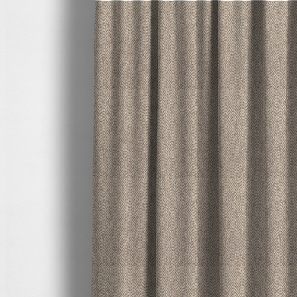 The fabric used to create these made-to-measure curtains is a fabric features a tight, structured basket weave in a sophisticated blend of cool taupe, grey, and off-white yarns.