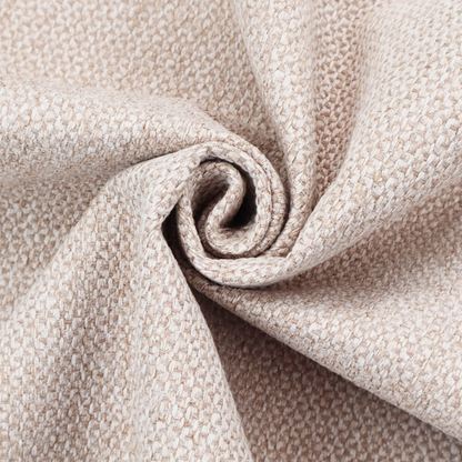 This fabric features a delicate, fine-grained basket weave in a soft, light blush or warm champagne tone.