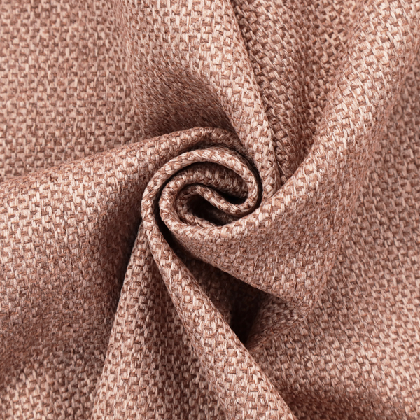 This fabric features a tight, structured basket weave in a warm, muted copper or terra-cotta tone.