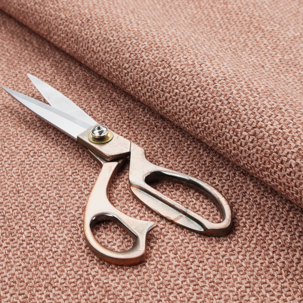 This fabric features a tight, structured basket weave in a warm, muted copper or terra-cotta tone.