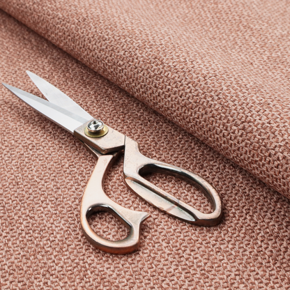 This fabric features a tight, structured basket weave in a warm, muted copper or terra-cotta tone.