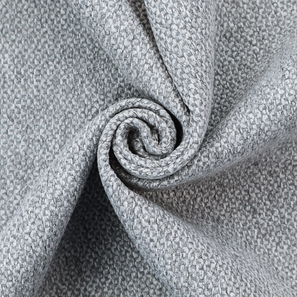 This fabric features a tight, structured basket weave in a versatile, deep charcoal grey.