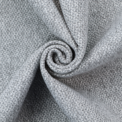 This fabric features a tight, structured basket weave in a versatile, deep charcoal grey.