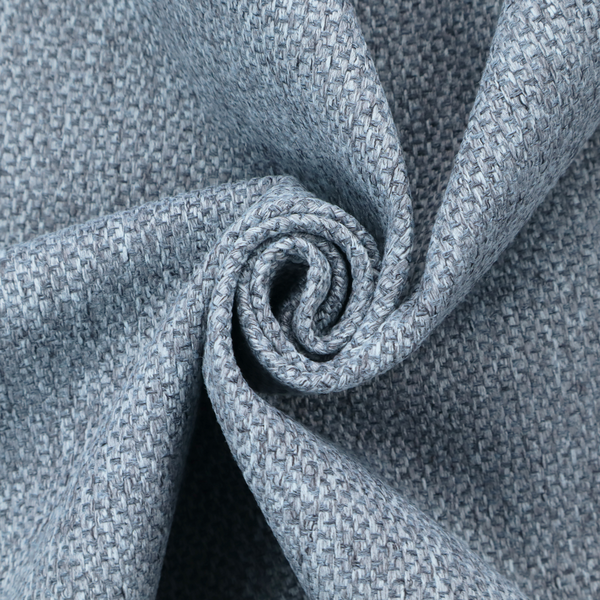 This fabric features a tight, structured basket weave in a versatile, deep steel blue.