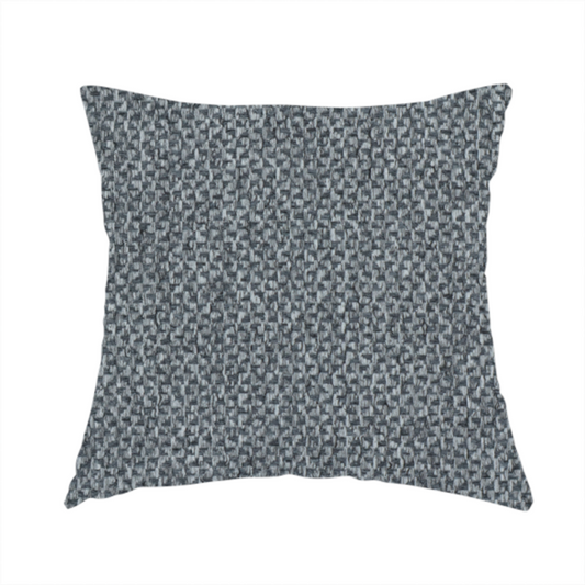 The fabric used to create this handmade cushion is a fabric features a tight, structured basket weave in a versatile, deep charcoal grey.