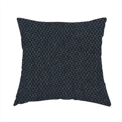 The fabric used to create this handmade cushion is a fabric features a tight, structured basket weave in a deep, moody charcoal or near-black tone.