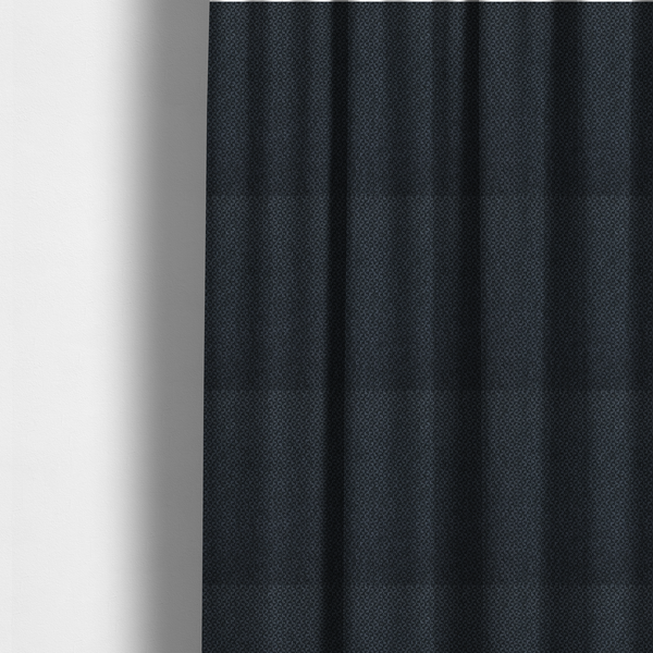 The fabric used to create these made-to-measure curtains is a fabric features a tight, structured basket weave in a deep, moody charcoal or near-black tone.