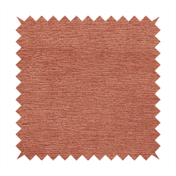 A vibrant, warm terracotta or rust-coloured weave. It features a dense, structured texture with horizontal ribbing and a consistent, slightly nubby finish that adds depth and character.