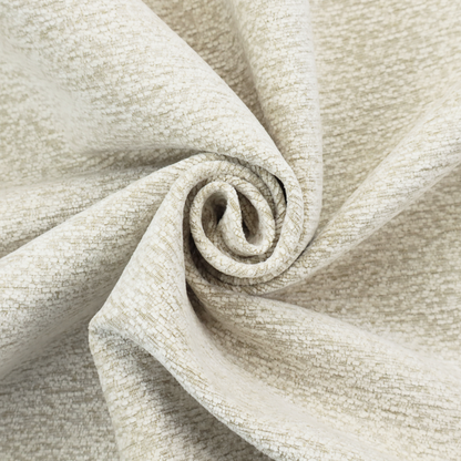 A light, creamy ivory weave with a refined, textured appearance. It is crafted with a dense, nubby construction that creates a subtle horizontal ribbing effect, providing both visual dimension and a soft, tactile quality.