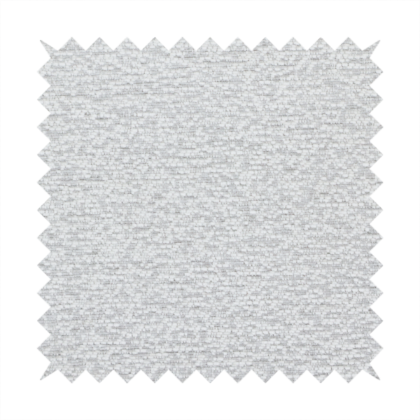 A clean, contemporary light-grey and white weave. It is crafted with a dense, nubby construction that creates a subtle horizontal ribbing effect, providing both visual dimension and a soft, tactile quality.