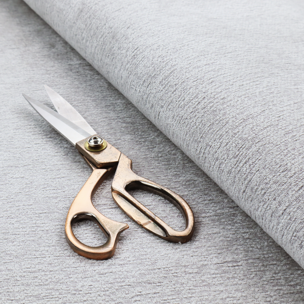A refined, soft grey and white two-tone weave. It is crafted with a dense, nubby construction that creates a subtle horizontal ribbing effect, offering both visual dimension and a cosy, tactile quality.
