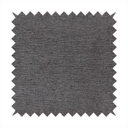 A deep, sophisticated charcoal-grey weave. It is constructed with a dense, nubby texture that creates a subtle, consistent horizontal ribbing effect, providing significant visual depth and a substantial, premium feel.