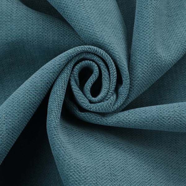 A textured woven fabric in a dusty teal or muted slate blue colour.