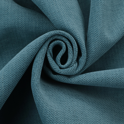 A textured woven fabric in a dusty teal or muted slate blue colour.
